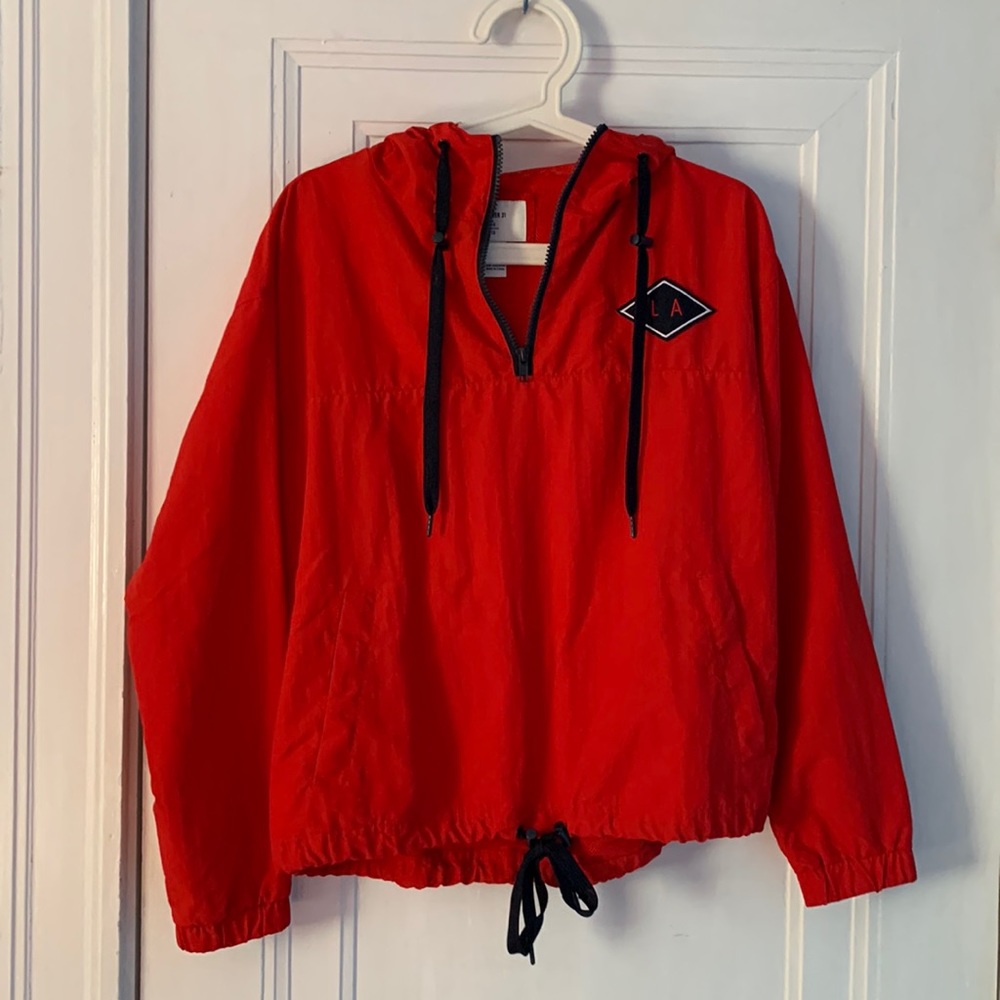 Forever 21 Red Windbreaker LA Jacket